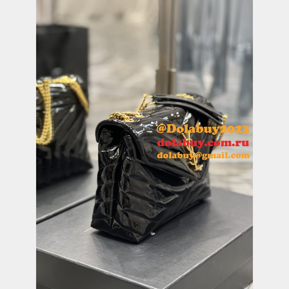 designer fake Y51 loulou 494699/467072 black handbags online