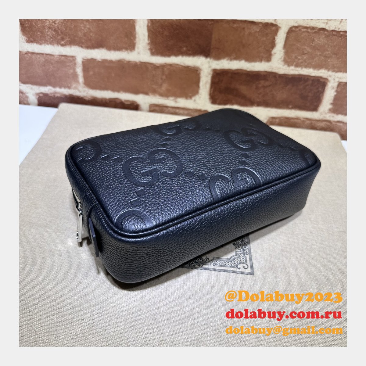 G*u*i 766957 replica accessories jumbo gg toiletry case black bag