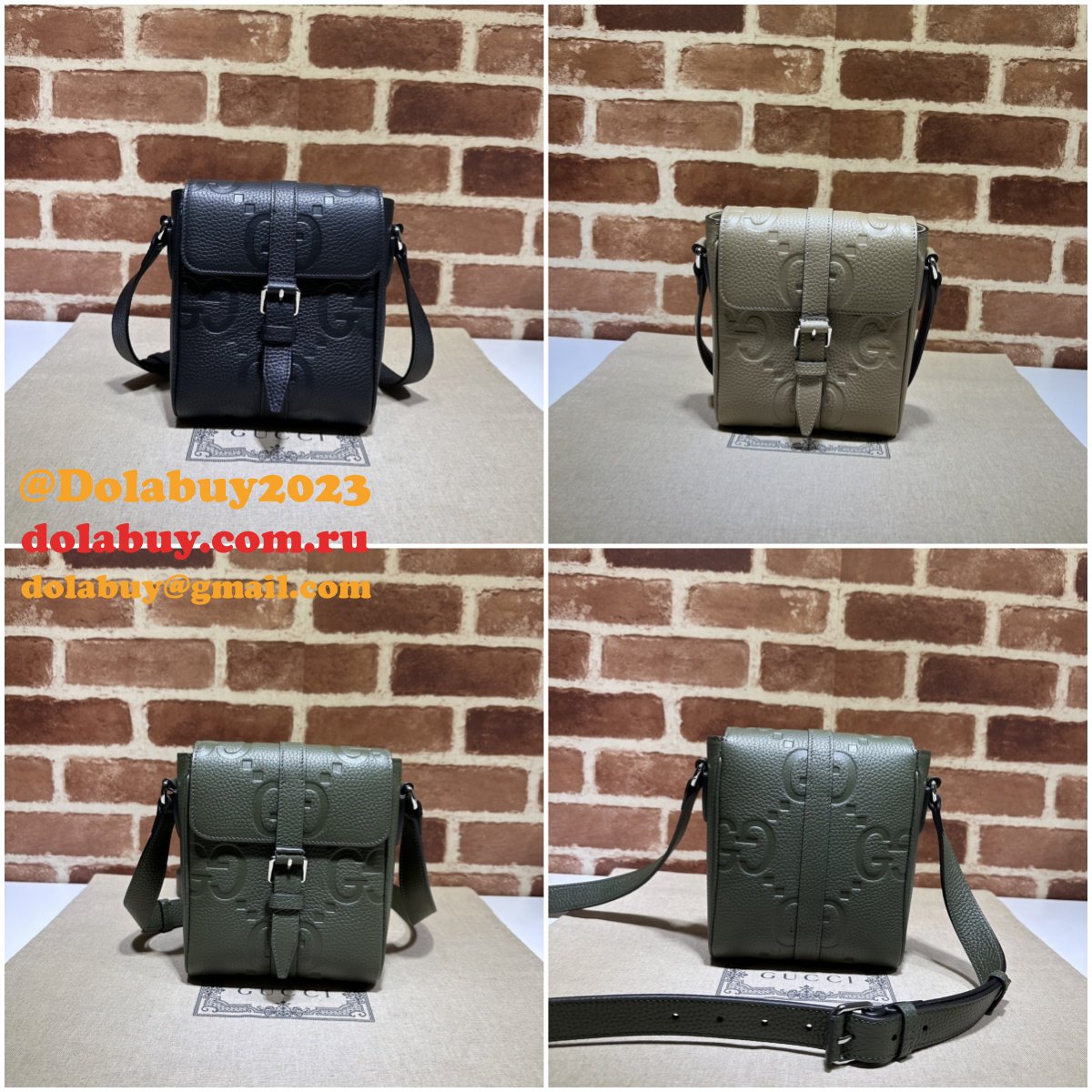 jumbo gg 1:1 mirror messenger 760235 G*u*i replica bag