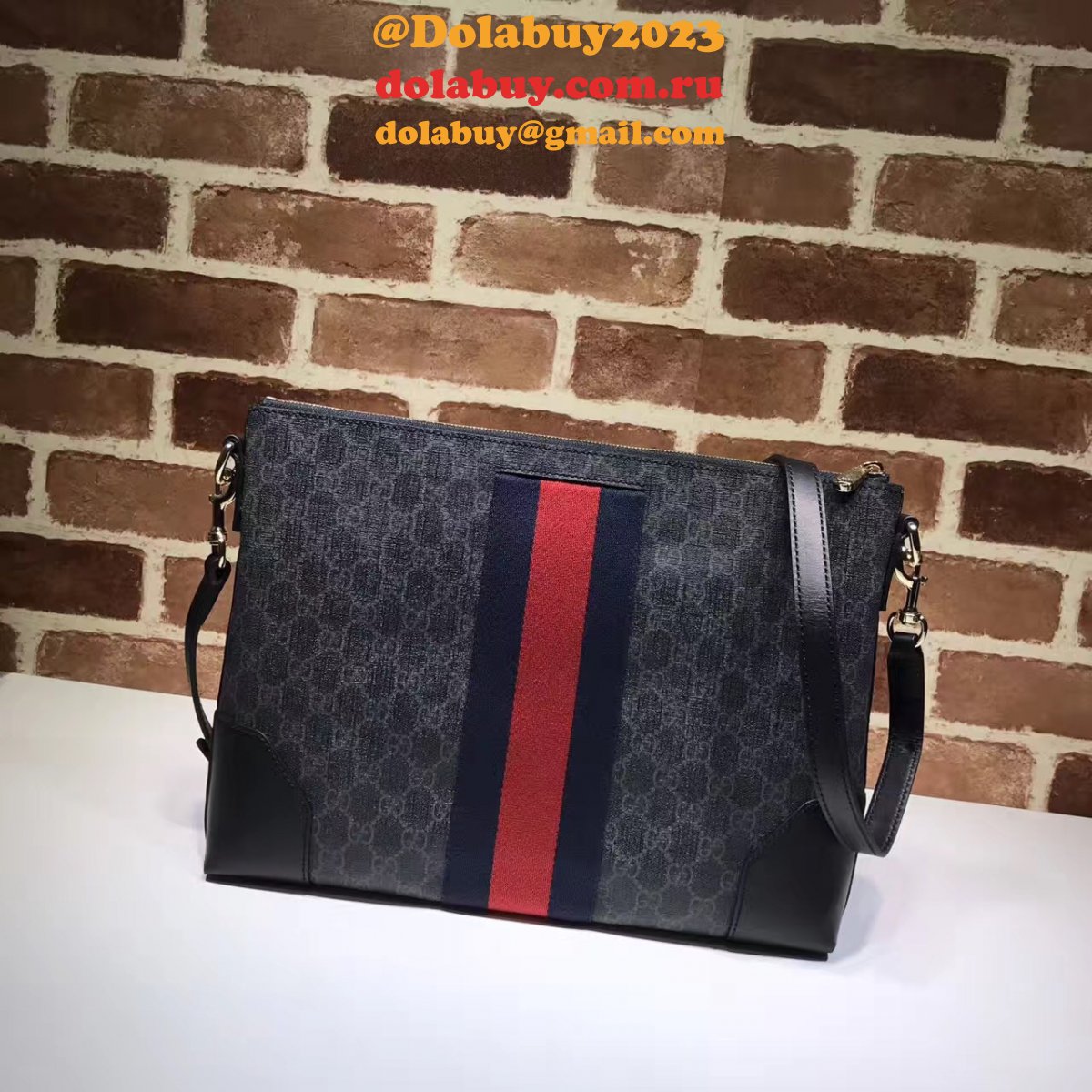7 star G*u*i fake 474139 gg supreme wide messenger