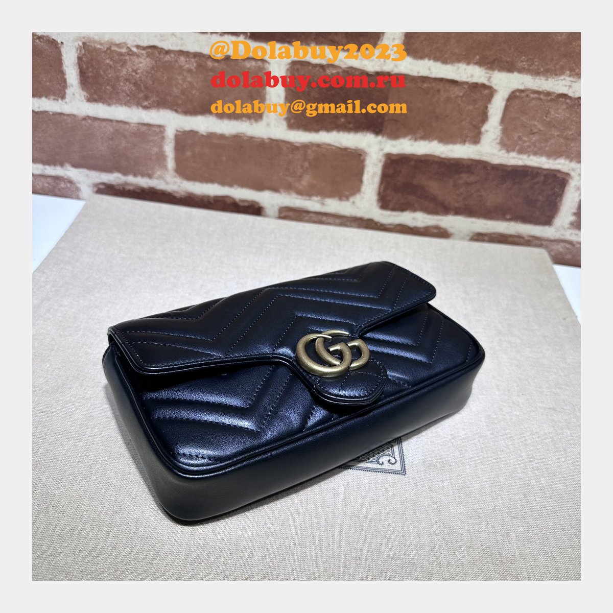 gg marmont G*u*i replica card case chain wallet 751526 bag