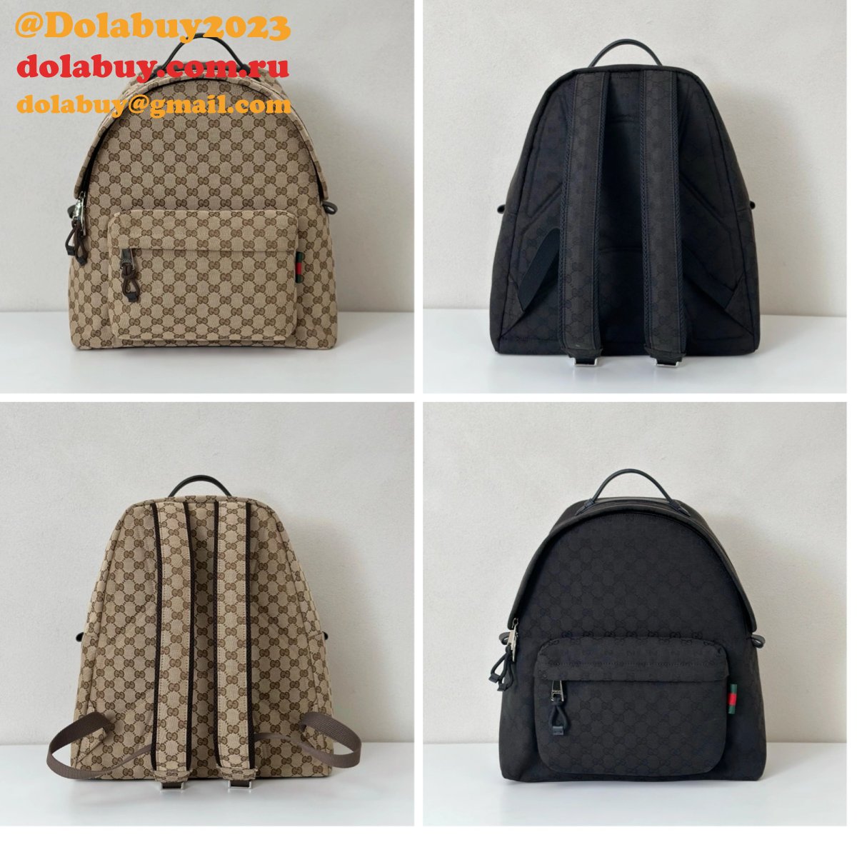 G*u*i medium gg backpack with web men 824624 replica bag