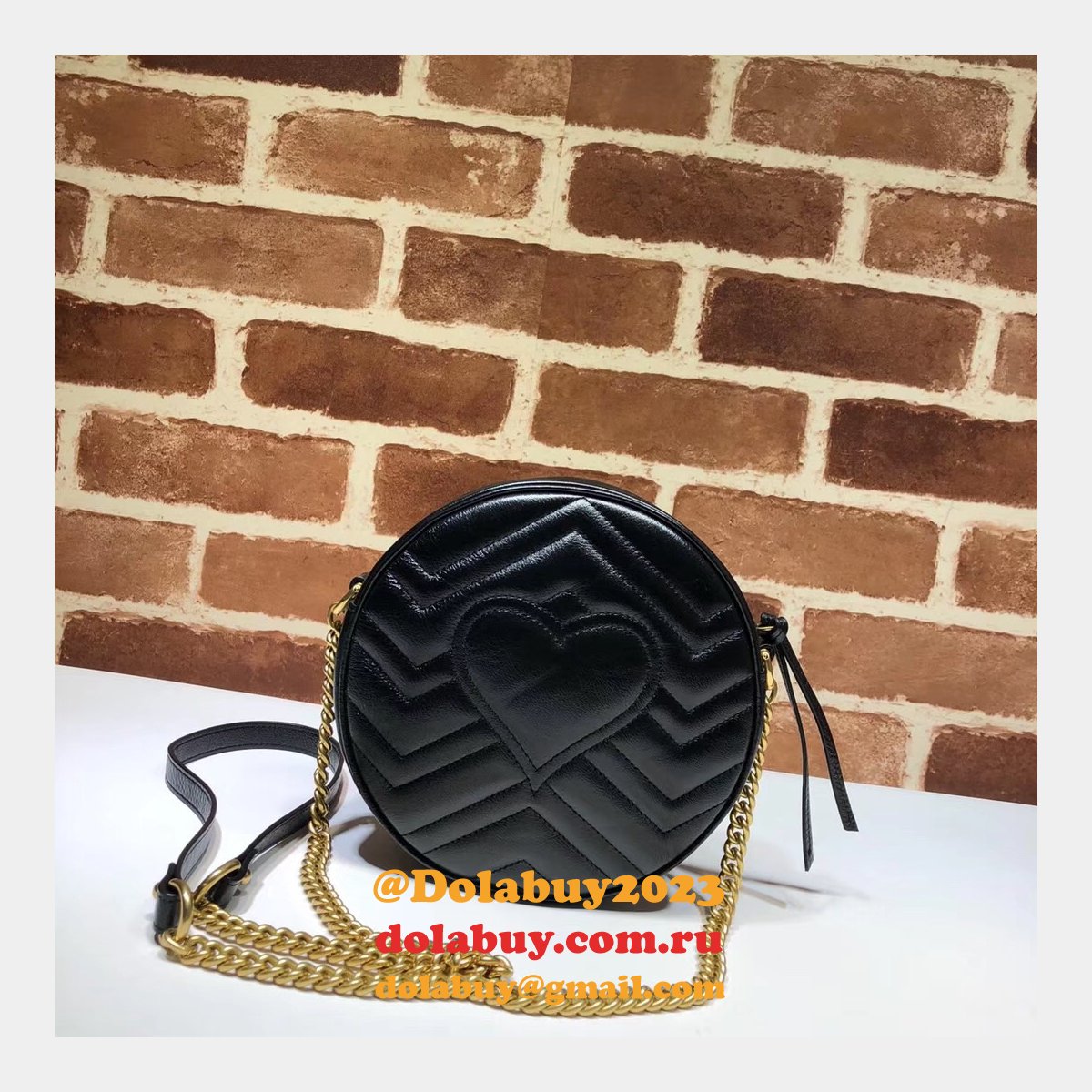 top quality 550154 G*u*i gg marmont mini round shoulder bag