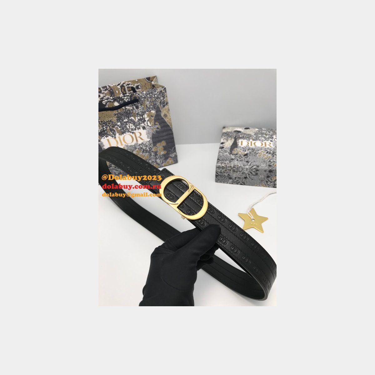 Top Quality CHRISTIAN DIOR 35MM 7 Star BELT