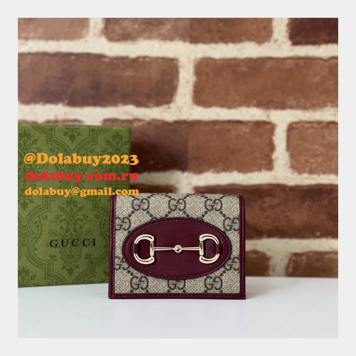 G*u*i inspired 621887 horsebit 1955 card case wallet