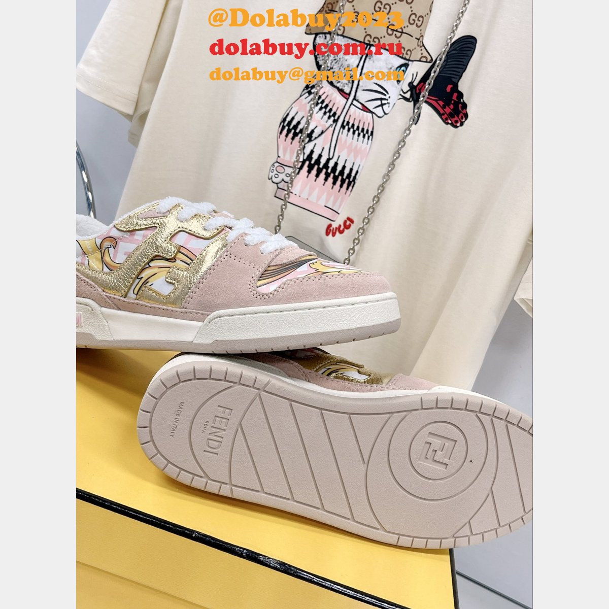 hottest replica F**di x versace match tup f logo shoes