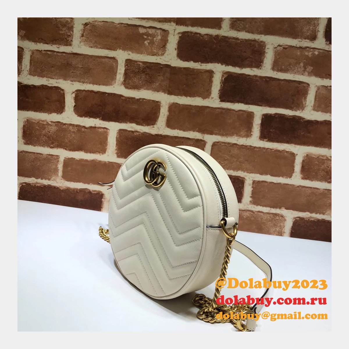 top quality 550154 G*u*i gg marmont mini round shoulder bag