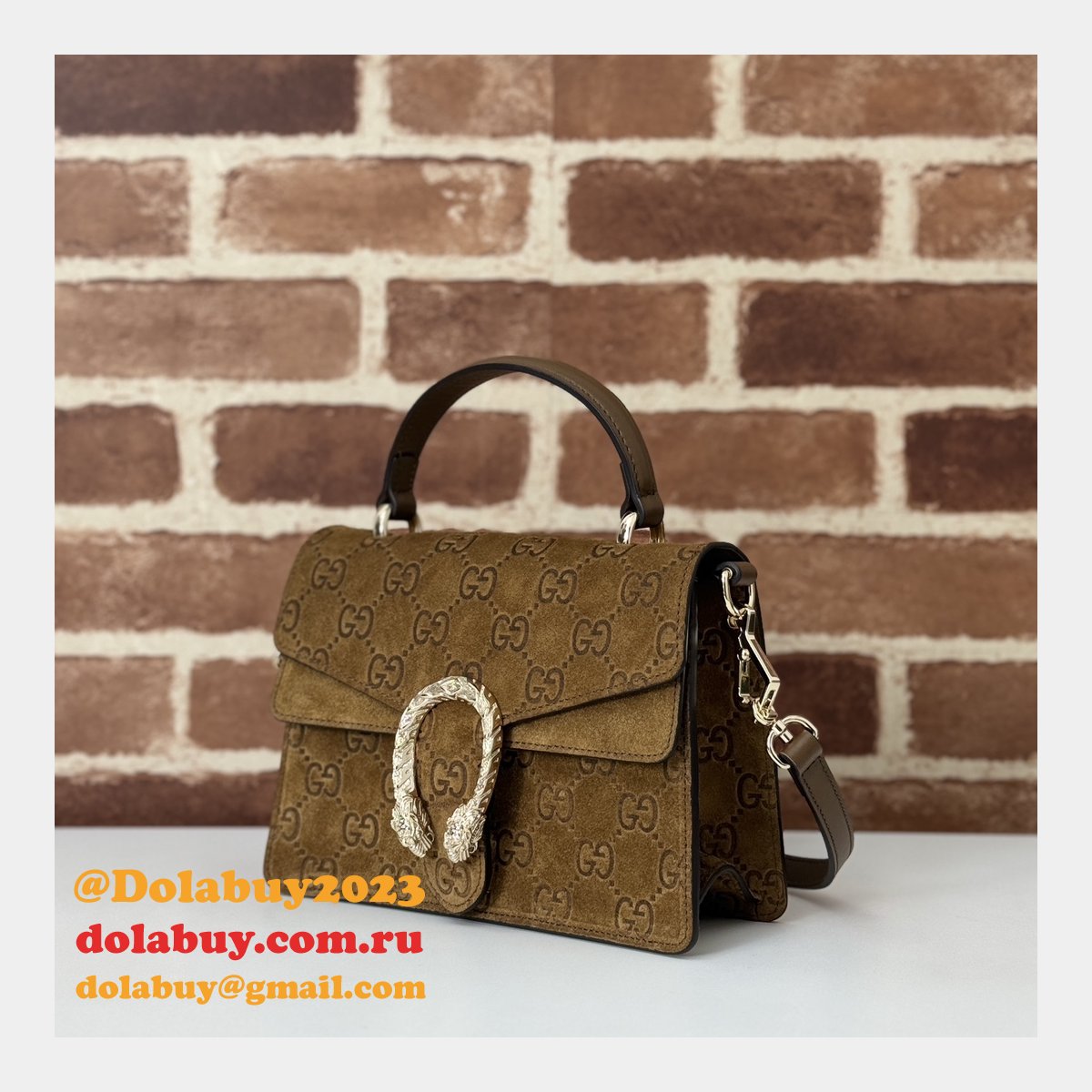 dionysus G*u*i duplicate top handle 813400 brown bag