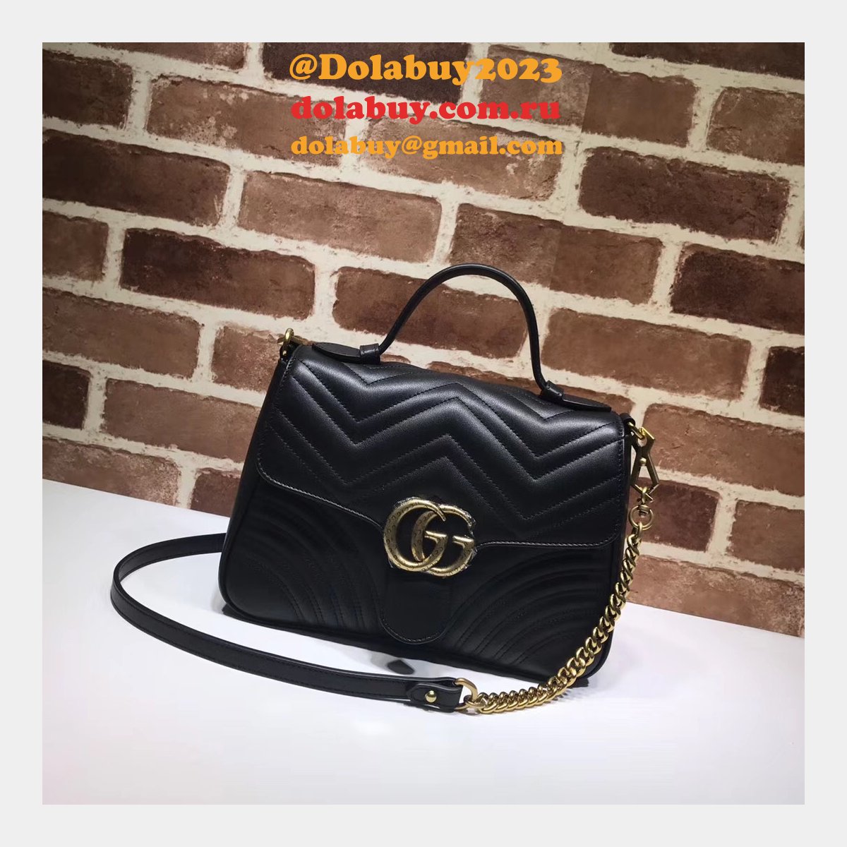 7 star G*u*i luxury gg marmont  top handle 498110 bag