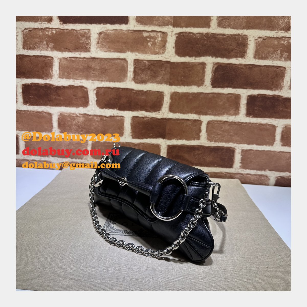 G*u*i designer 764339 horsebit chain knockoff shoulder bag