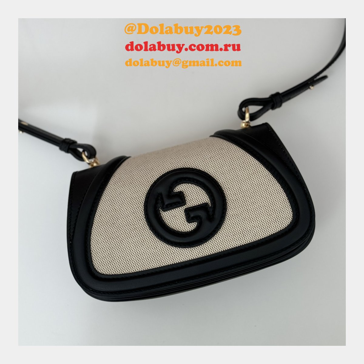 G*u*i blondie knockoff 815700 shoulder natural canvas bag