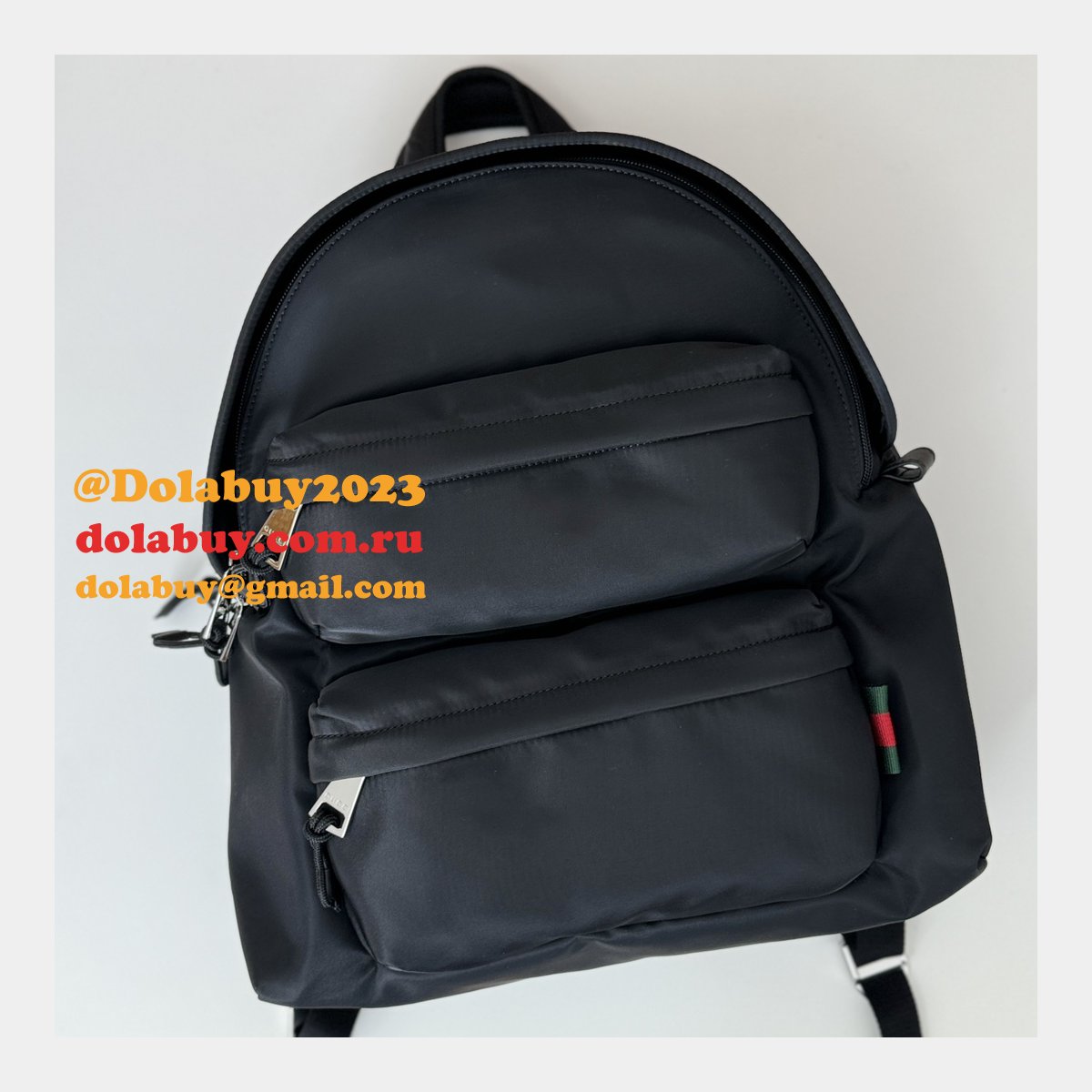 medium G*u*i backpack mens with gg logo 800265 black replica bags