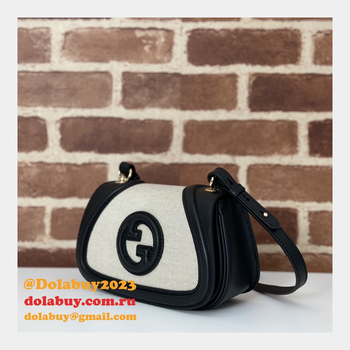 G*u*i blondie knockoff 815700 shoulder natural canvas bag