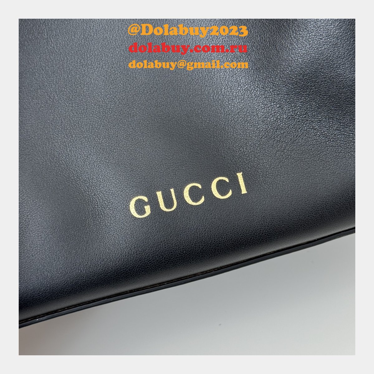 designer 815118 fake gg emblem G*u*i 1:1 mirror bucket black bag