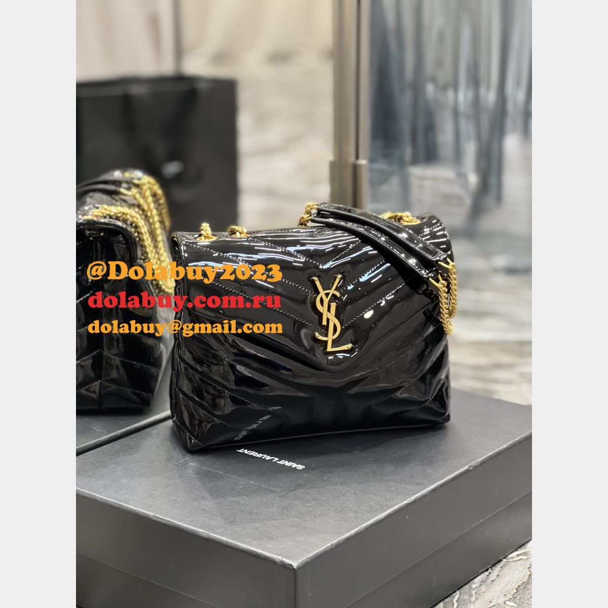 designer fake Y51 loulou 494699/467072 black handbags online