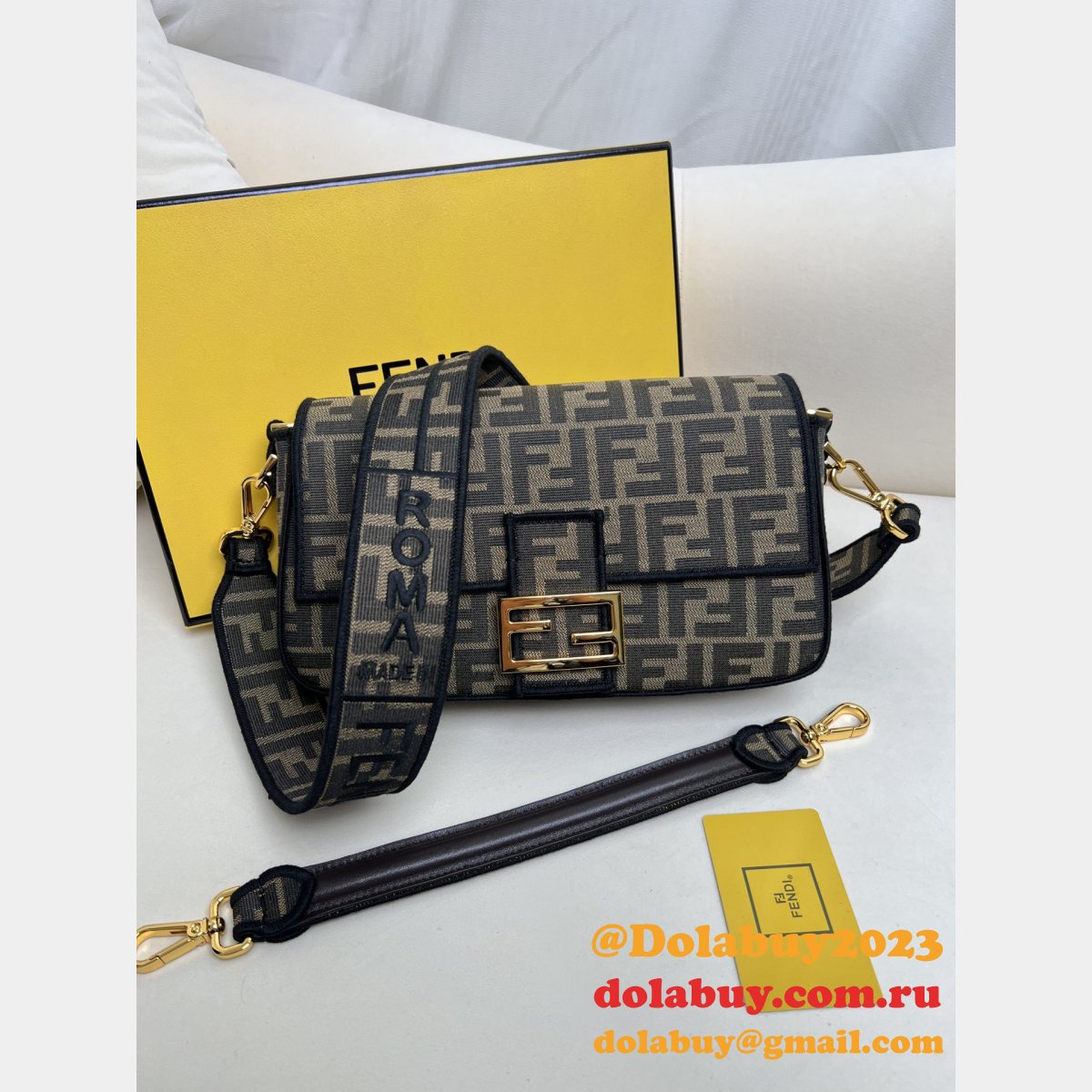 luxury F**di cheap medium iconic baguette handbag