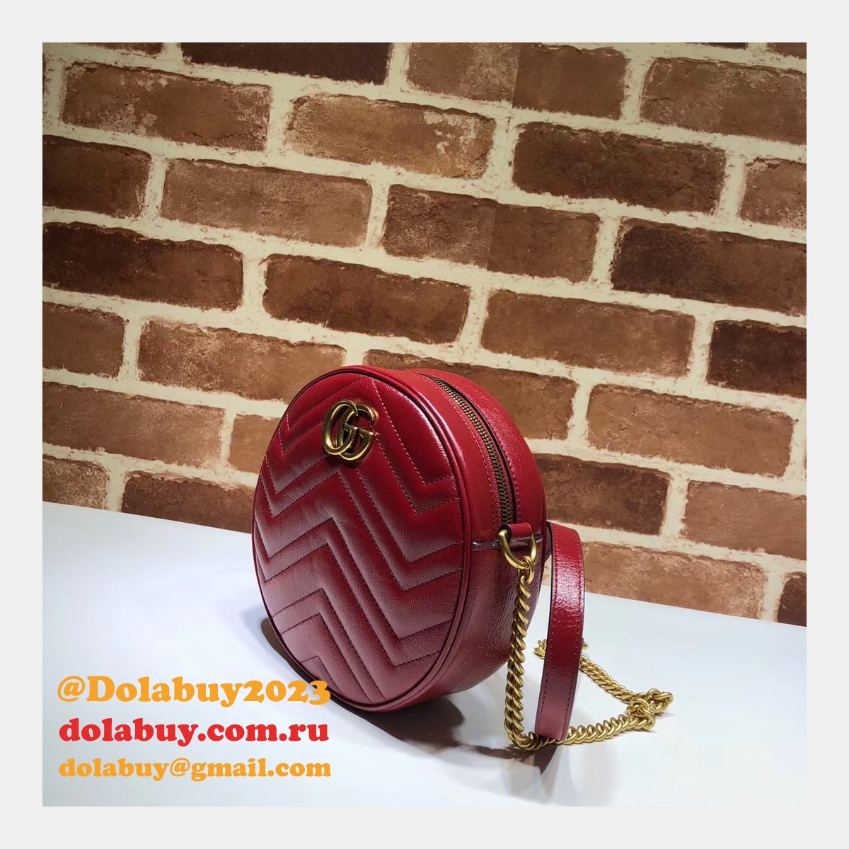 top quality 550154 G*u*i gg marmont mini round shoulder bag