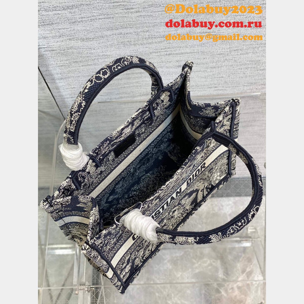 highest product quality D10r book tote bag blue 2022 replica