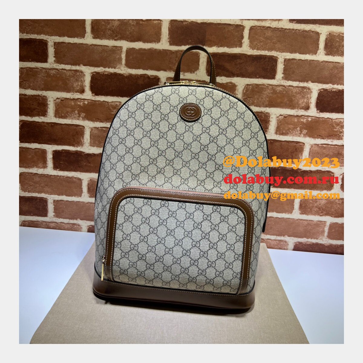 seller G*u*i dolabuy fake backpack 704017 interlocking g ebony supreme