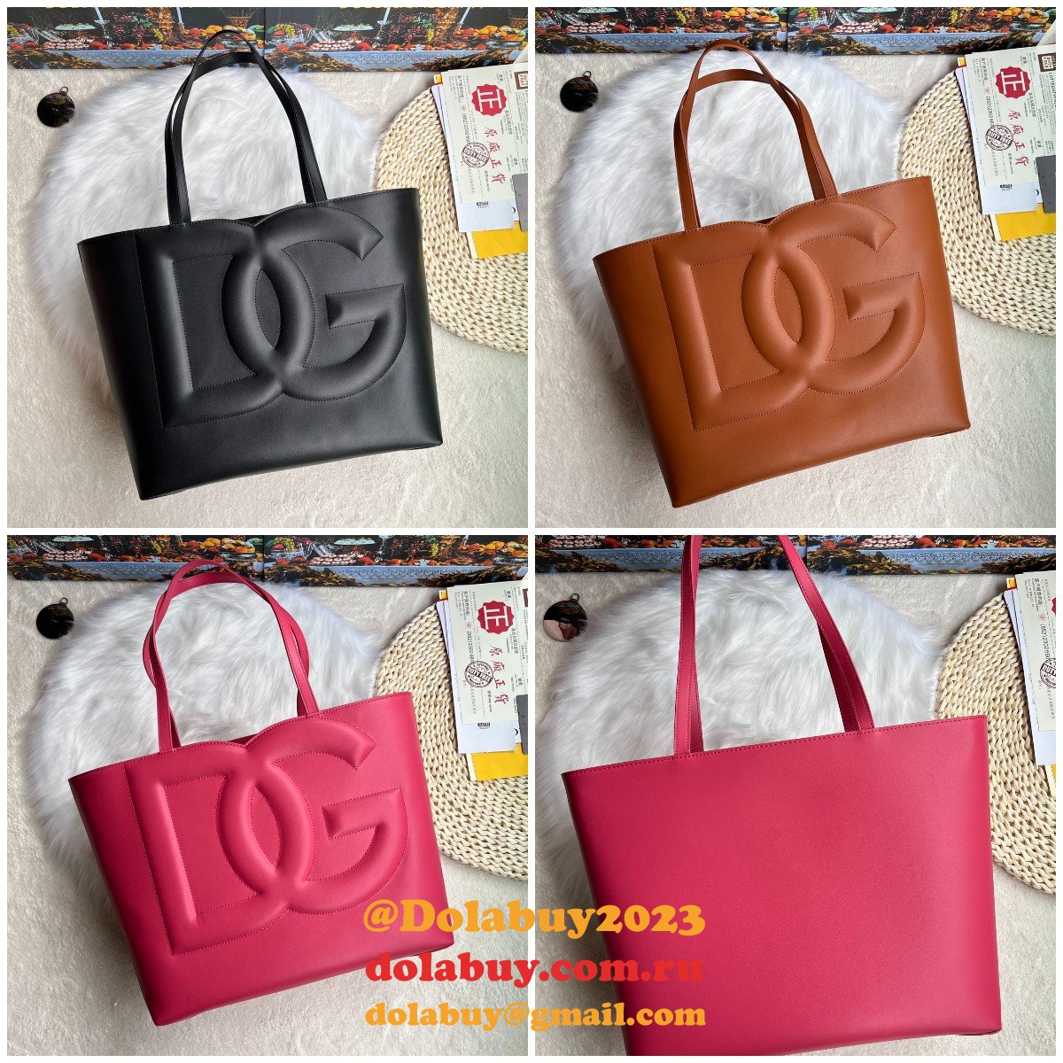 Luxury Replica Dolce & Gabbana Shopping DG Logo Tote 6650 Store Bag
