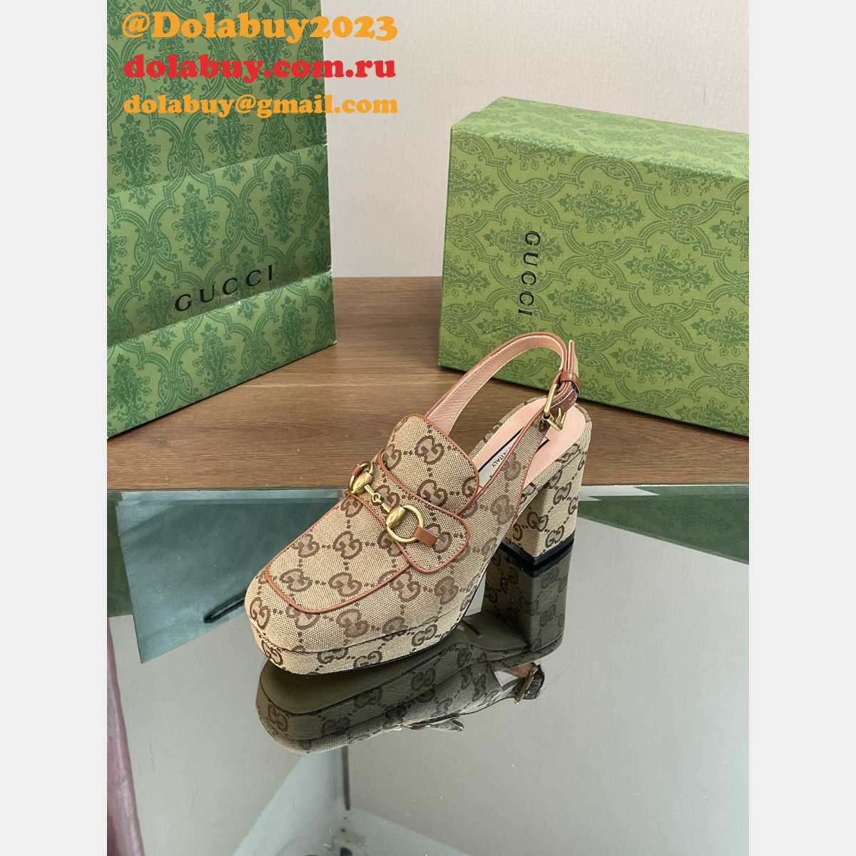 lady horsebit gg G*u*i replicas slingback pumps shoes