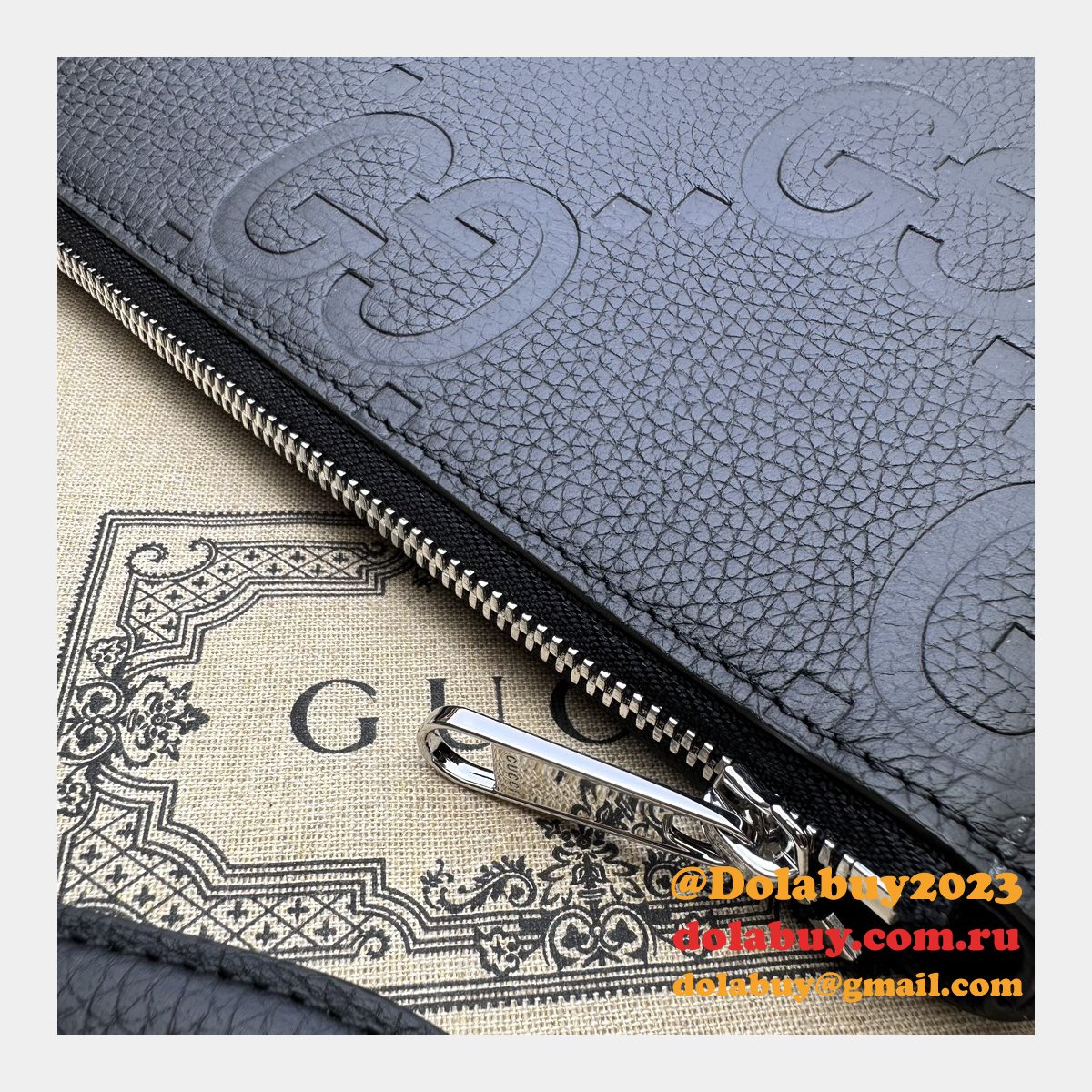 black jumbo gg G*u*i knockoff messenger men 761747 luxury bag