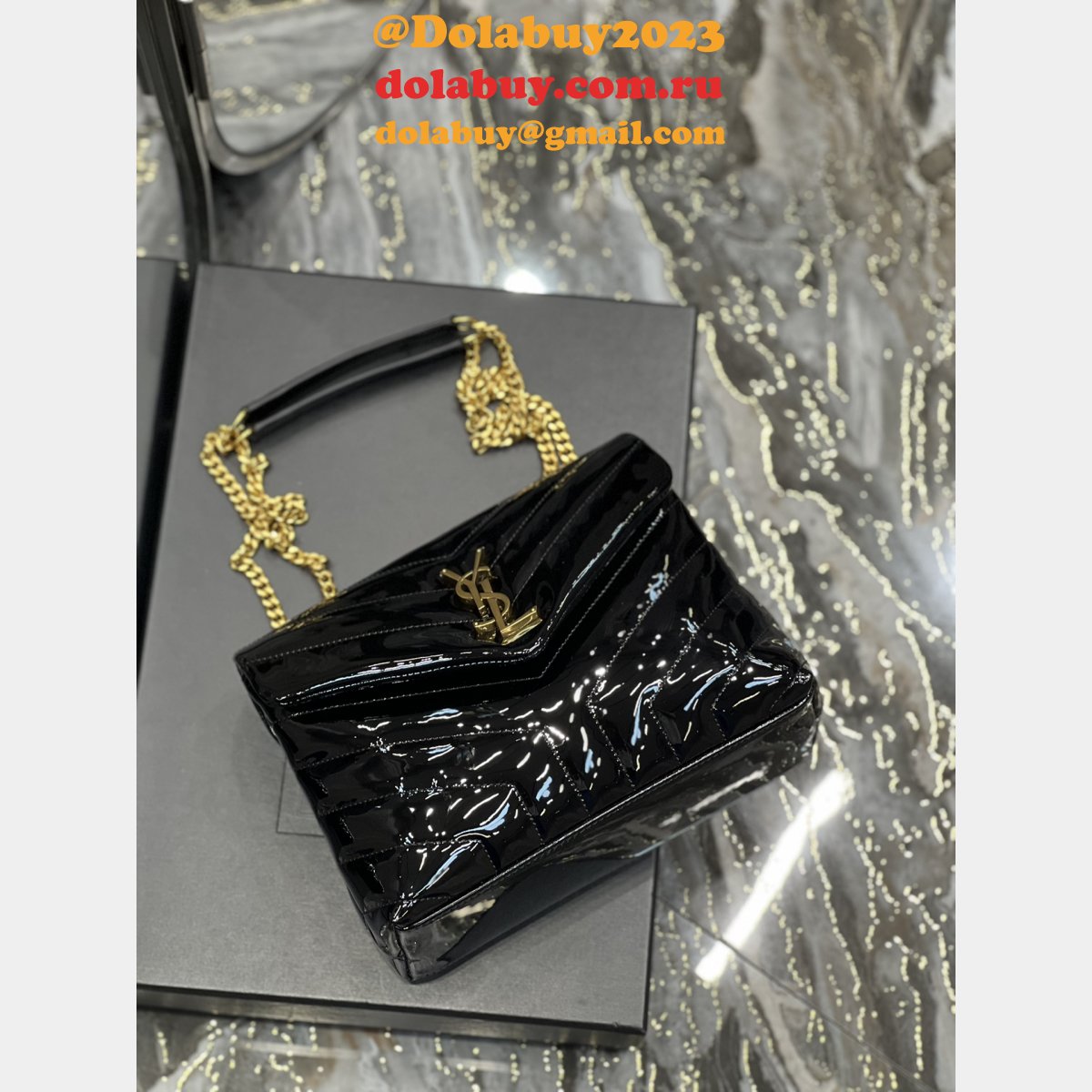 designer fake Y51 loulou 494699/467072 black handbags online