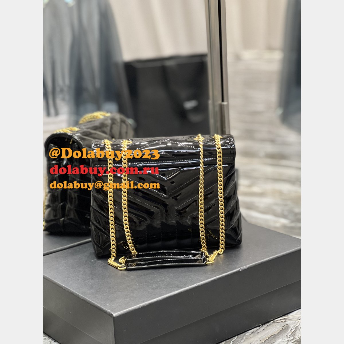 designer fake Y51 loulou 494699/467072 black handbags online