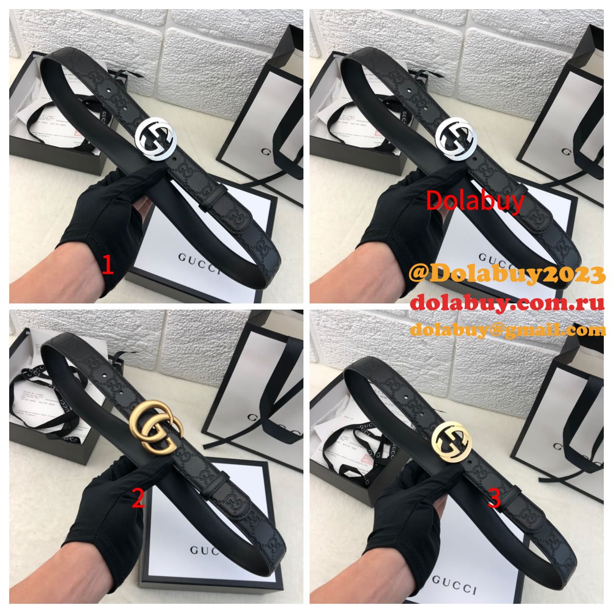 copy G*u*i perfect leather 7 star 3.0cm belts black