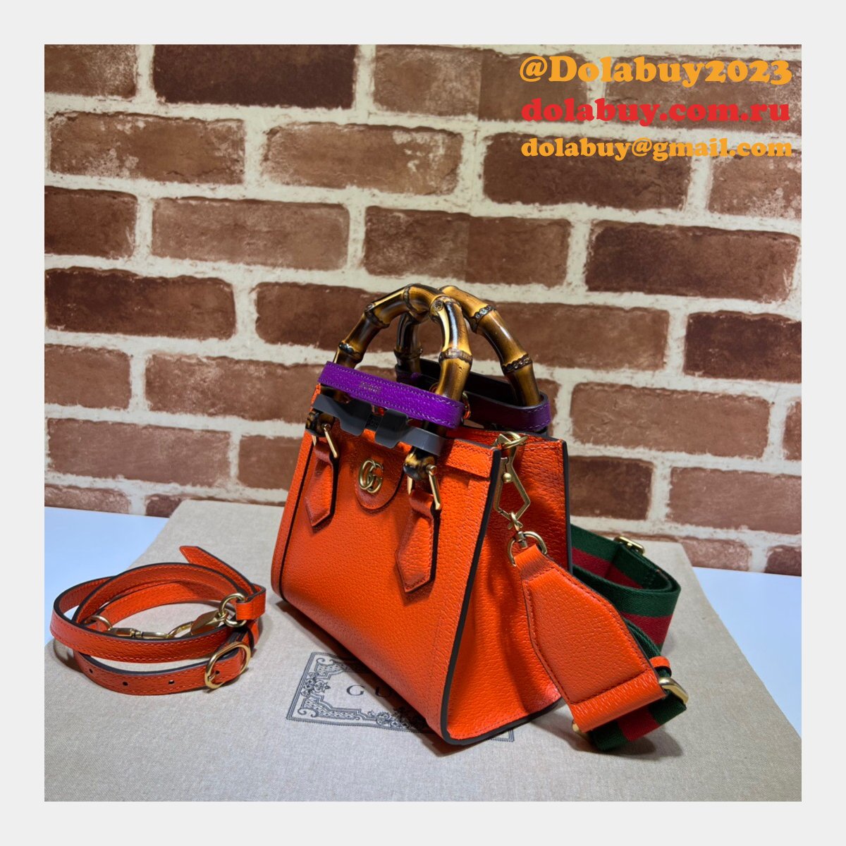 G*u*i designer replica 702732 diana mini tote bag leather