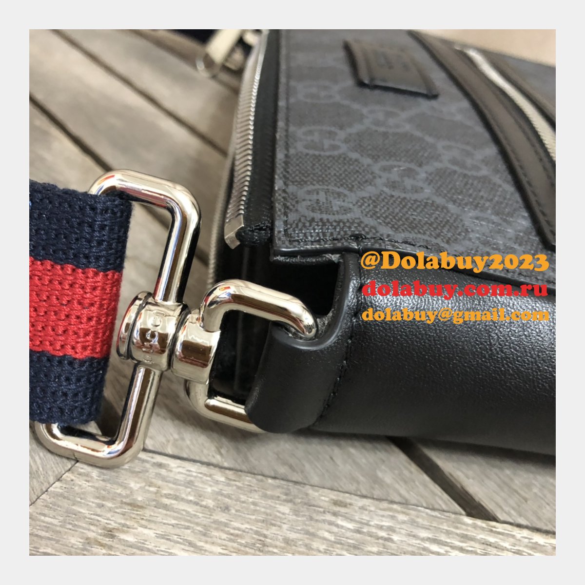 uk G*u*i fake black gg supreme small messenger 523599 bag