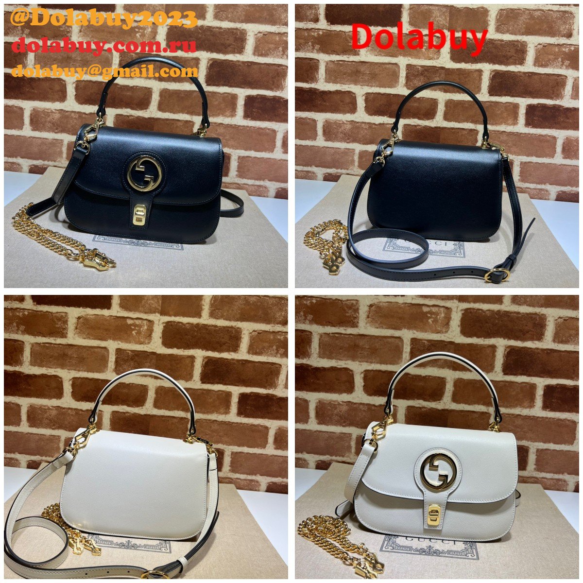 high quality G*u*i blondie top-handle 735101 designer bag