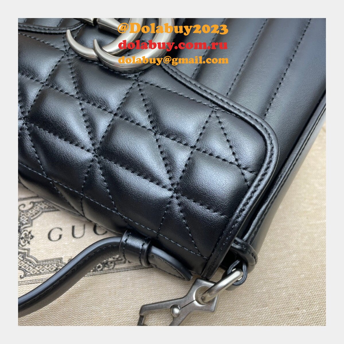 G*u*i best quality gg marmont mini top handle 583571 bag
