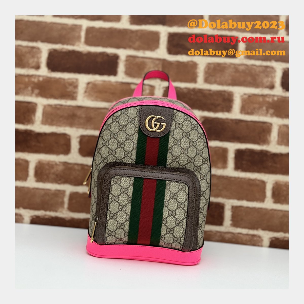 fuchsia top quality 547965 gg supreme ophidia G*u*i copy backpack bag