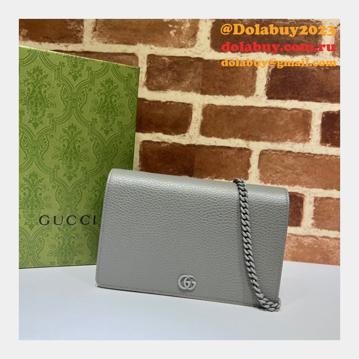 top luxury gg G*u*i replicas 497985 marmont leather mini chain wallets bag