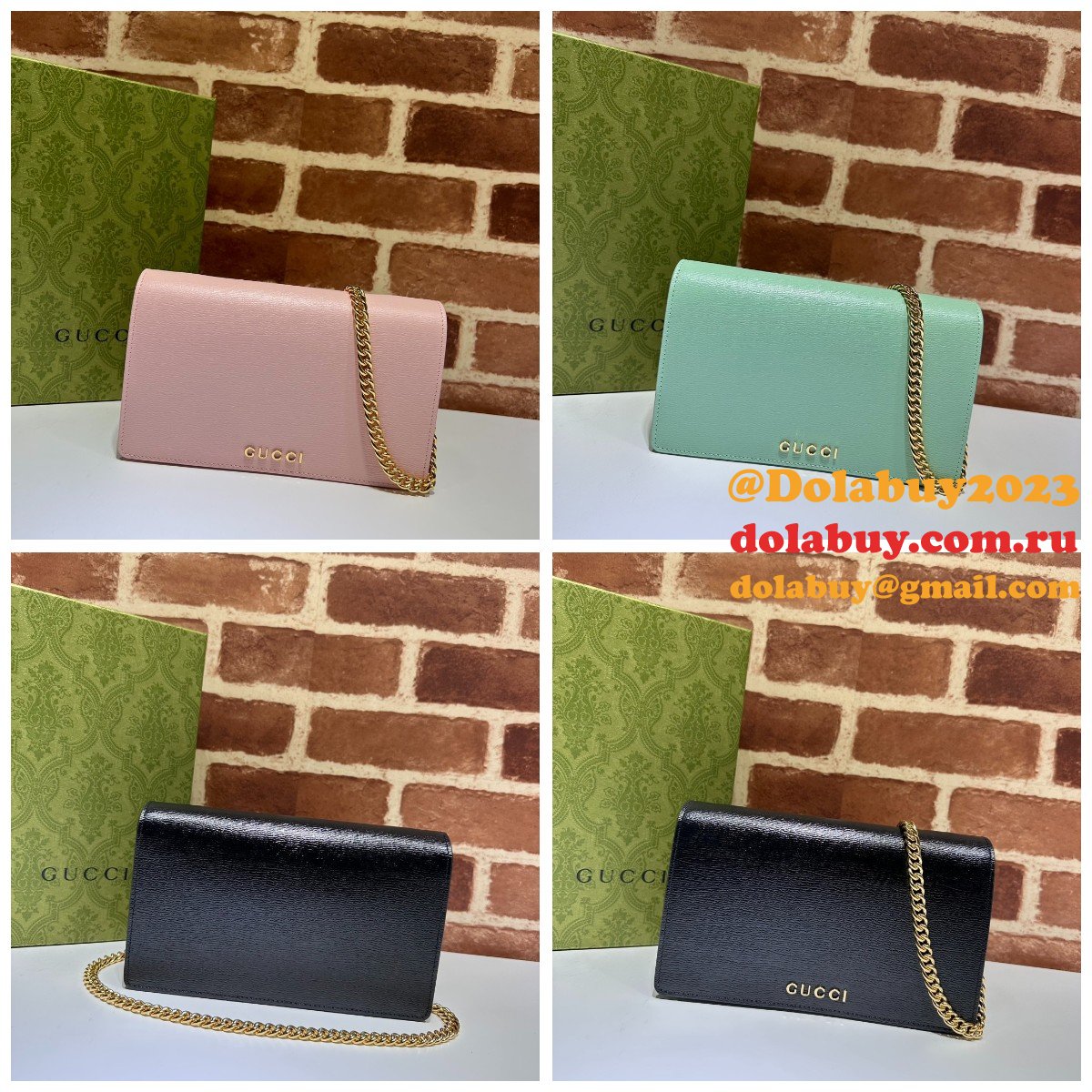 chain wallet inspired G*u*i script 772643 knockoff bag