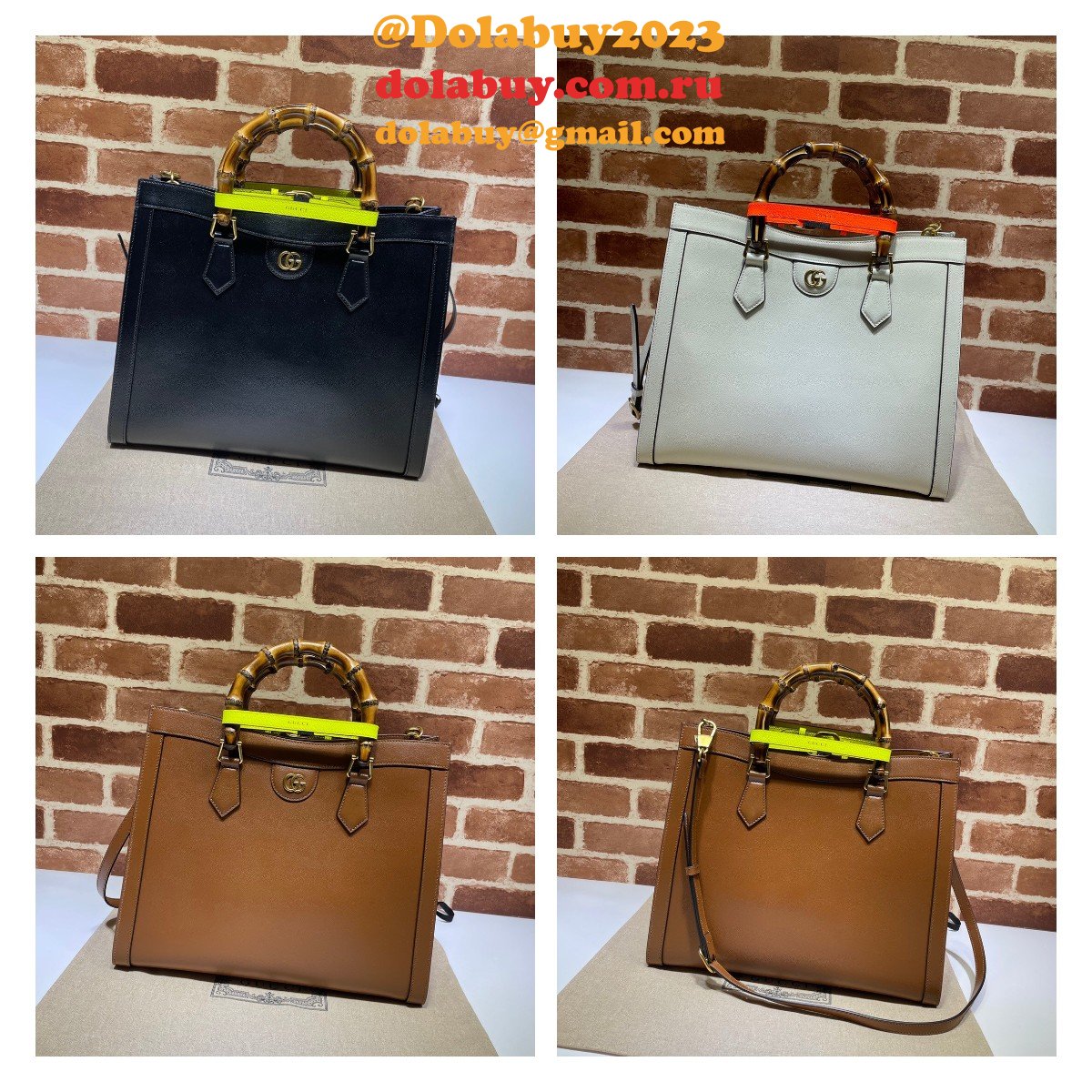 G*u*i best quality designer replica diana medium tote leather bag