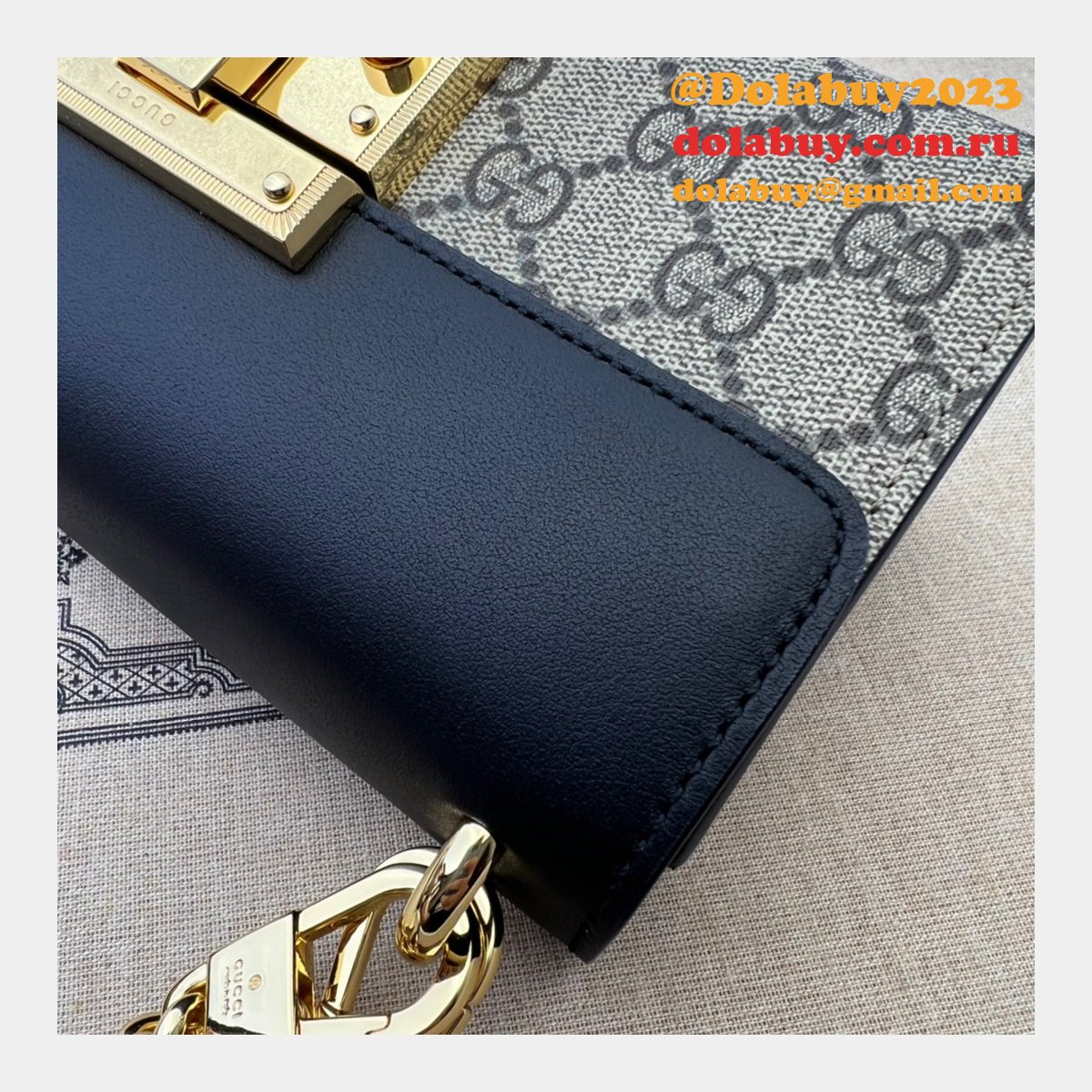 quality G*u*i replica padlock chain 735103 shoulder bag