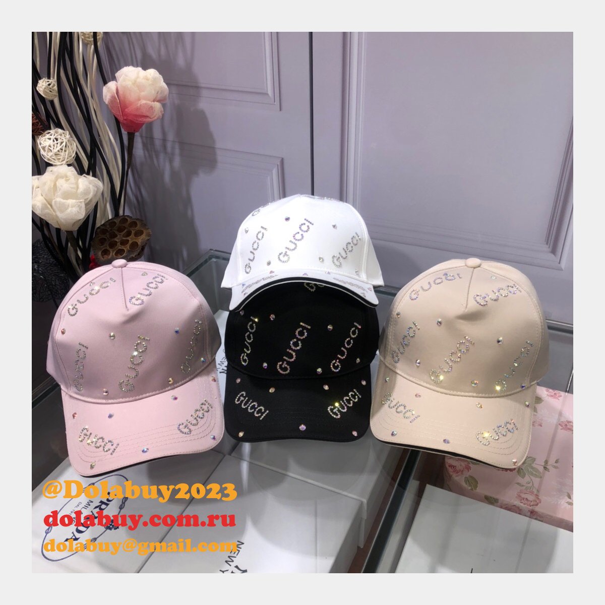 fashion g*u*i with Di*m*nd logo baseball cap