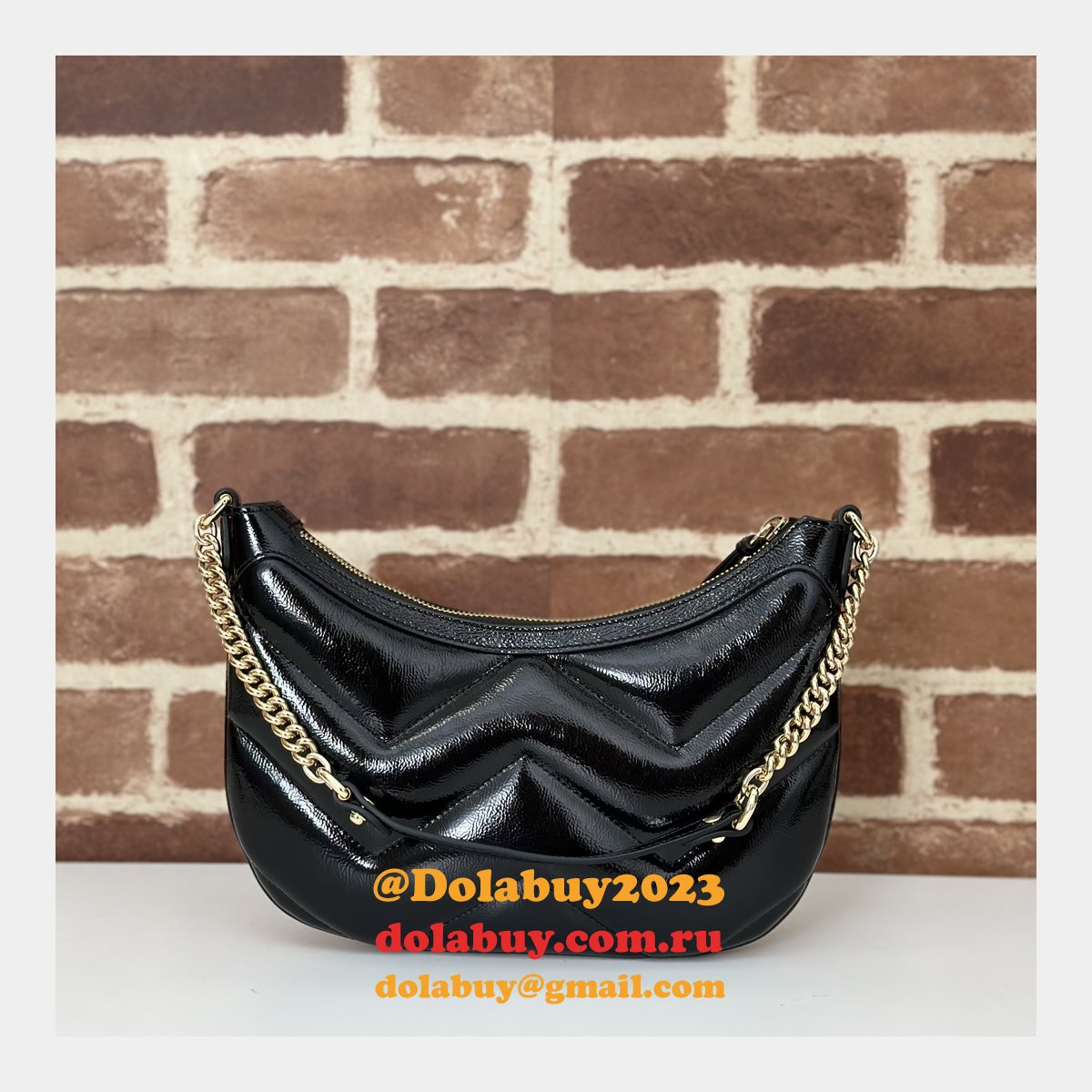 luxury gg marmont G*u*i 777263 knockoff shoulder black bag
