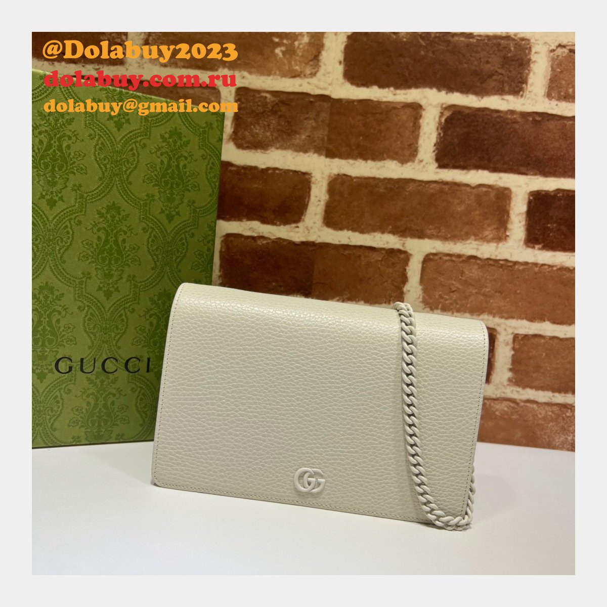 top luxury gg G*u*i replicas 497985 marmont leather mini chain wallets bag