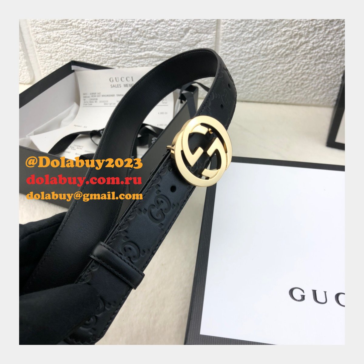 copy G*u*i perfect leather 7 star 3.0cm belts black
