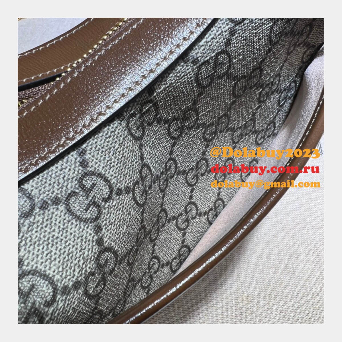 G*u*i replica designer interlocking g half-moon-shaped 726843 bag