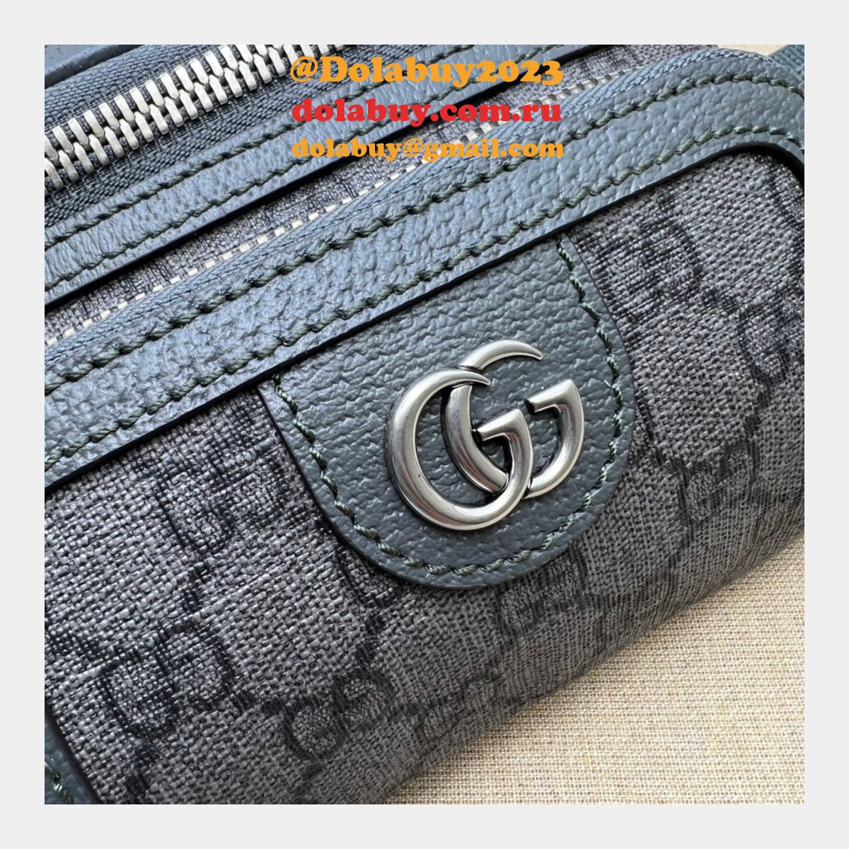 G*u*i replica ophidia aaa+ belt supreme grey 733868 bag