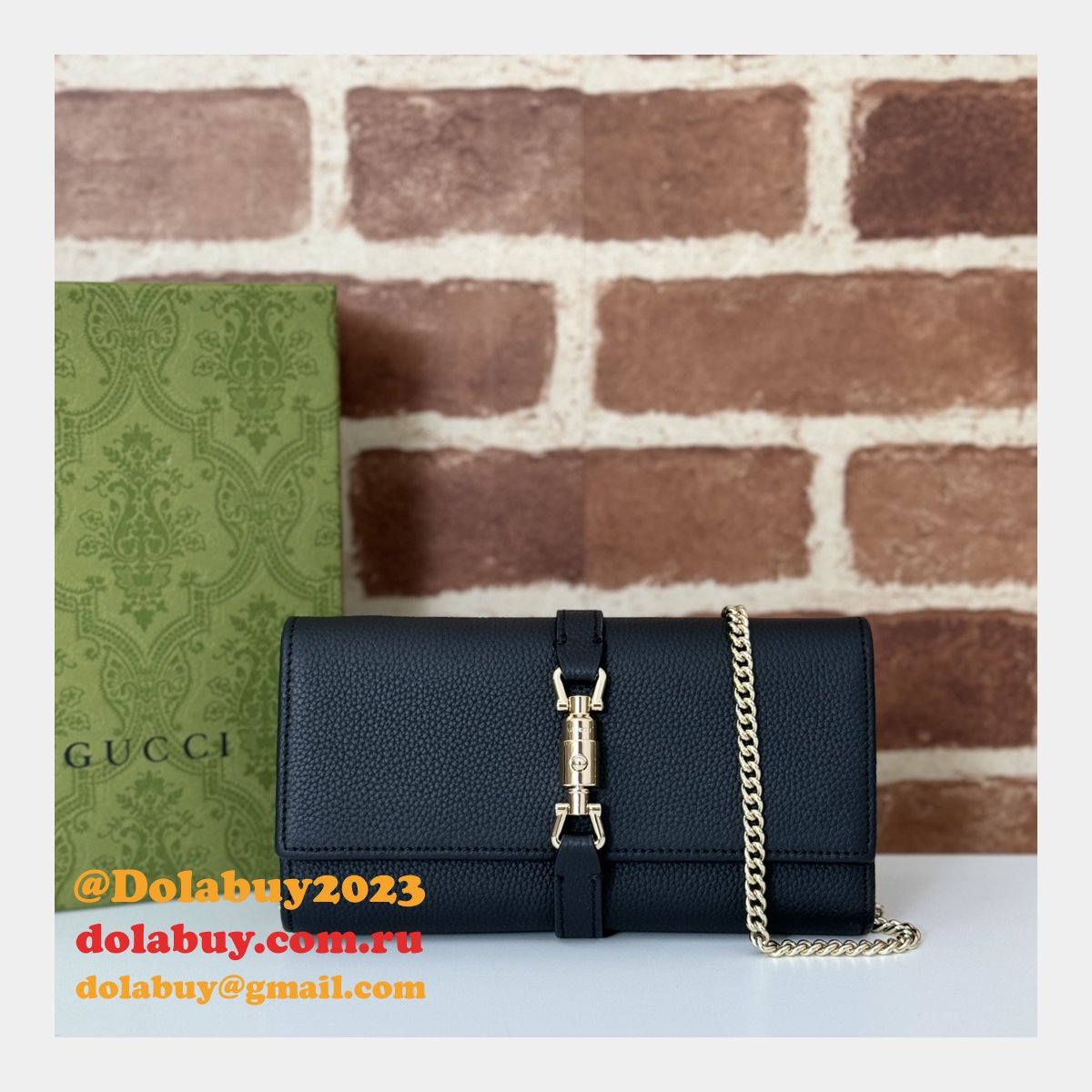 replica 652681 jackie 1961 chain wallet G*u*i aaa+ bag