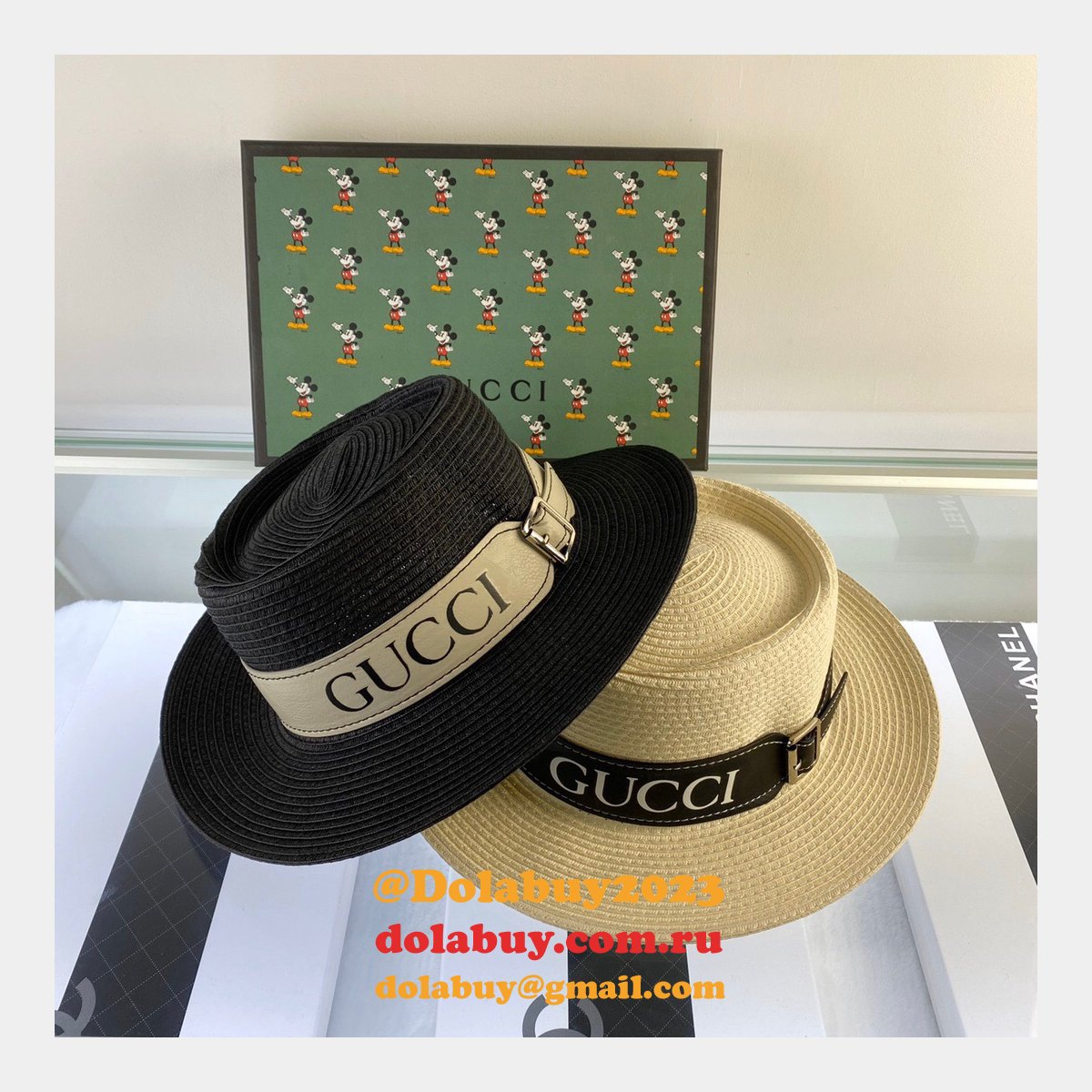 uk G*u*i belt design straw hat