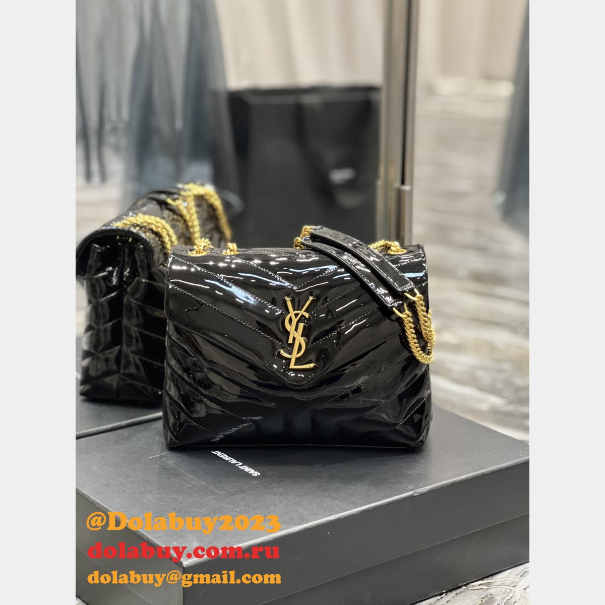 designer fake Y51 loulou 494699/467072 black handbags online