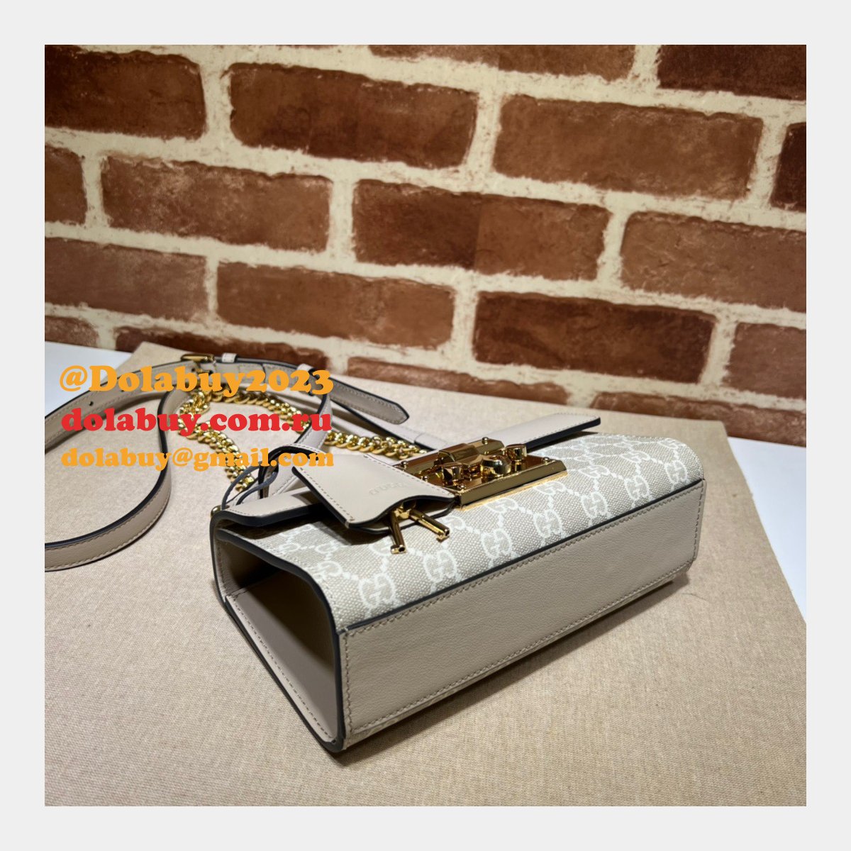 quality G*u*i replica padlock chain 735103 shoulder bag