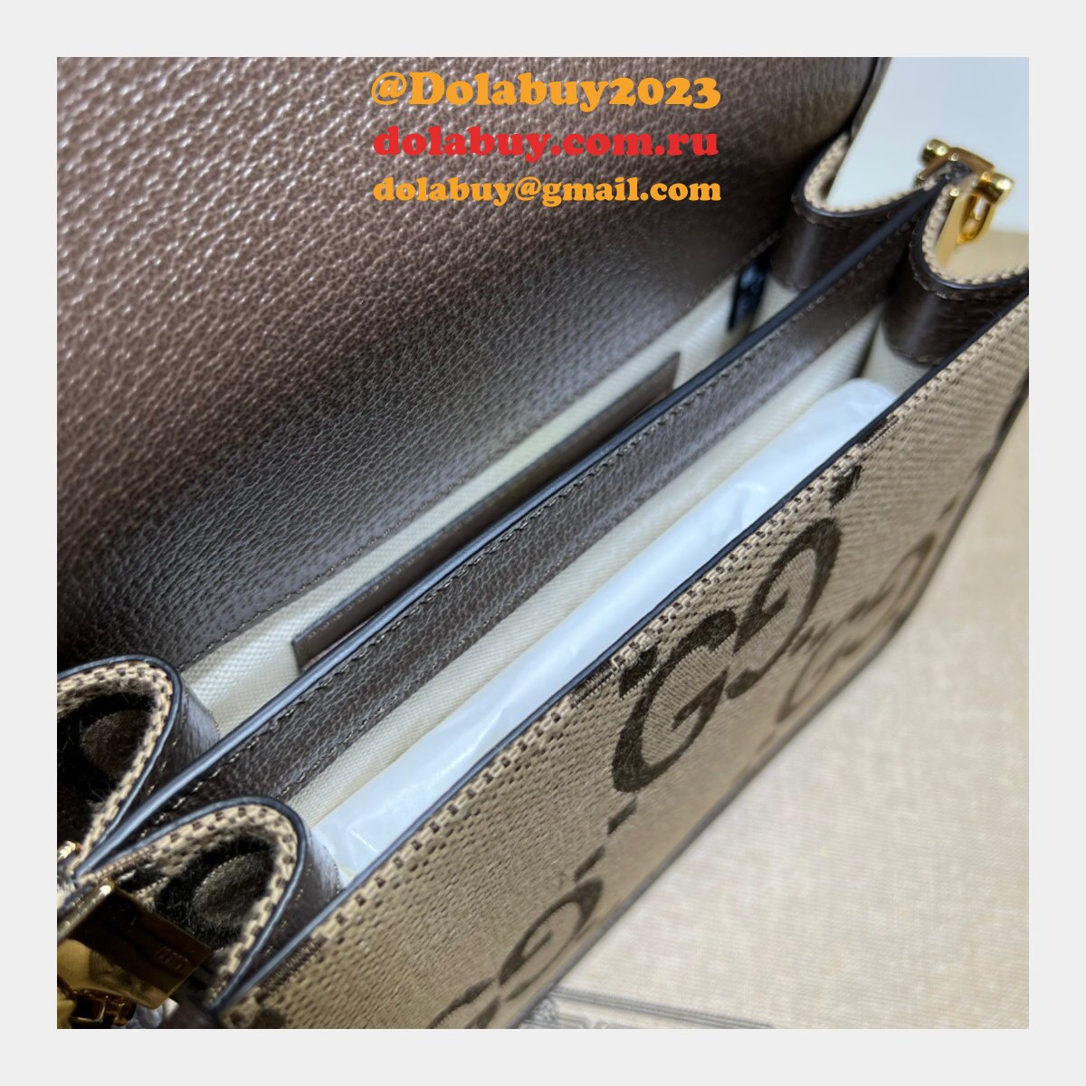 G*u*i high quality replica jumbo gg canvas shoulder 699438 bag
