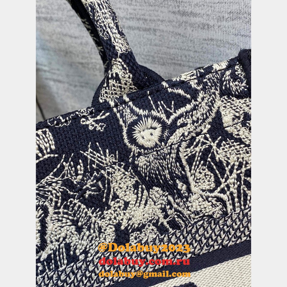 highest product quality D10r book tote bag blue 2022 replica